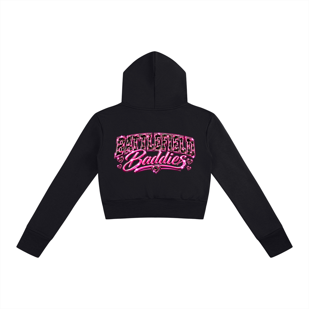 Battlefield Baddies Slim Crop Zip Hoodie