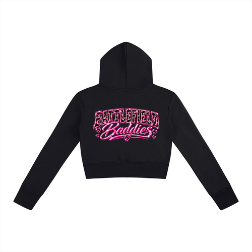 Battlefield Baddies Slim Crop Zip Hoodie
