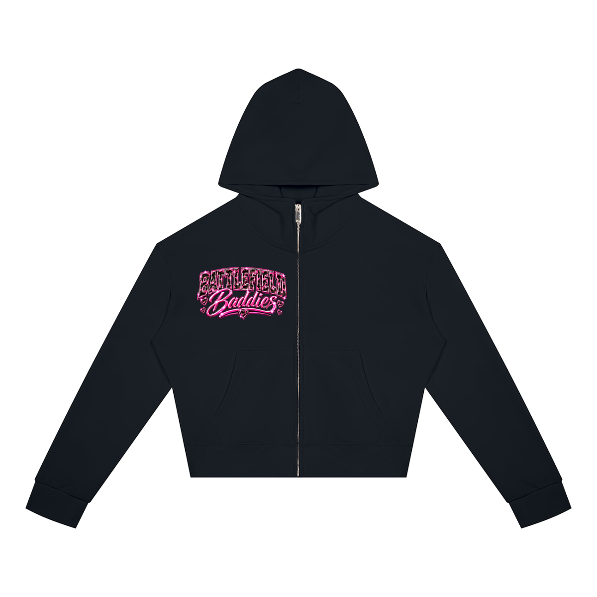 Battlefield Baddies Crop Zip Hoodie