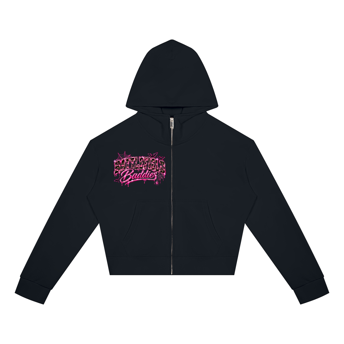 Battlefield Baddies Crop Zip Hoodie (Halloween Edition)