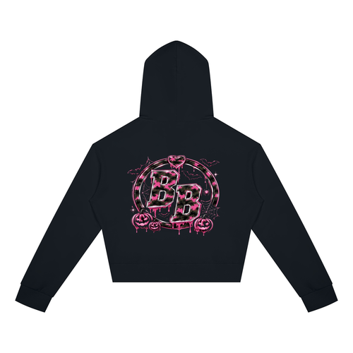 Battlefield Baddies Crop Zip Hoodie (Halloween Edition)